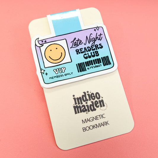 Indigo Maiden - Late Night Reader's Club Card Magnetic Bookmark