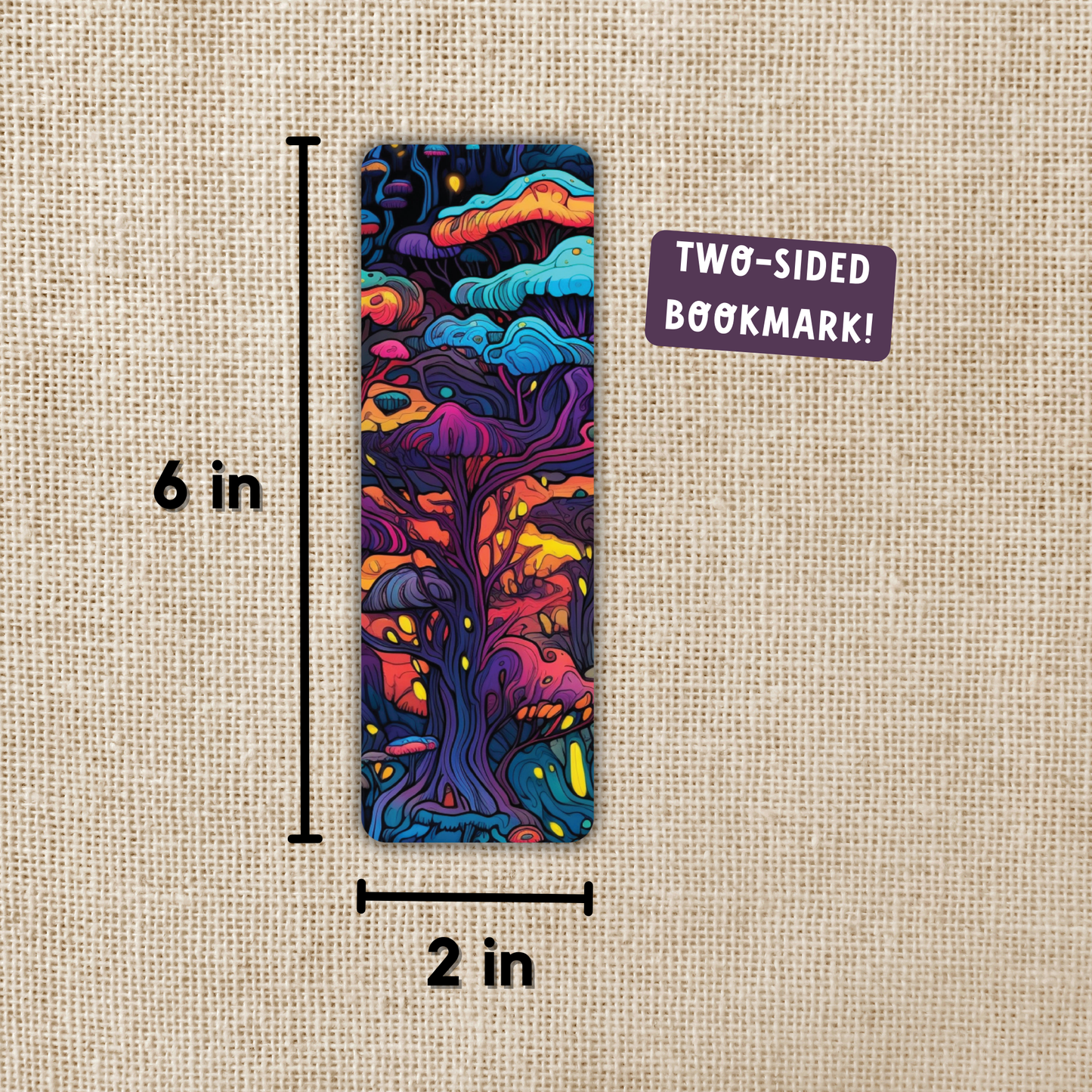Wildly Enough - Psychedelic Mushroom Forest Dark Scene Bookmark
