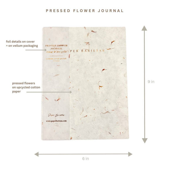 Paper Baristas - Journal Notebook Planner | Dot Grid Lined Petal Seed Paper