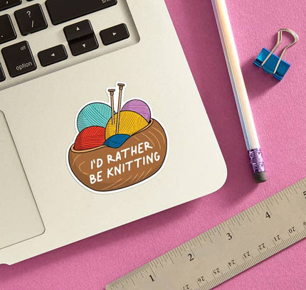 THE FOUND - I'd Rather be Knitting Die Cut Sticker