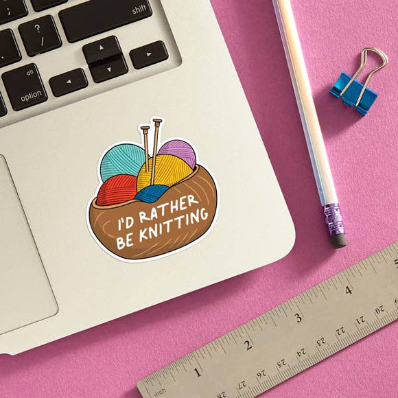 THE FOUND - I'd Rather be Knitting Die Cut Sticker