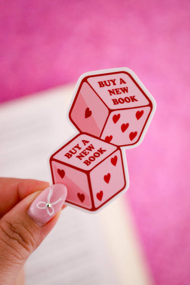 Furever Booked - Buy A New Book Dice Sticker