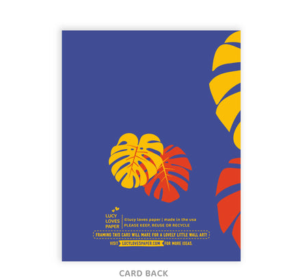 Lucy Loves Paper - Colorful Monstera Birthday Card (A2)