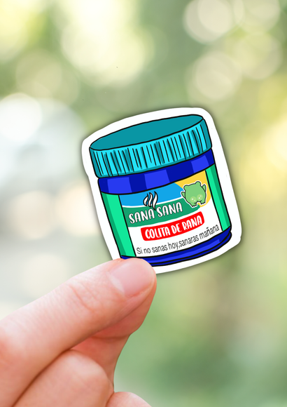 Lalatina Shop - Sana sana colita de rana die cut sticker