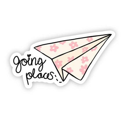 Big Moods - Going Places Paper Airplane Sticker