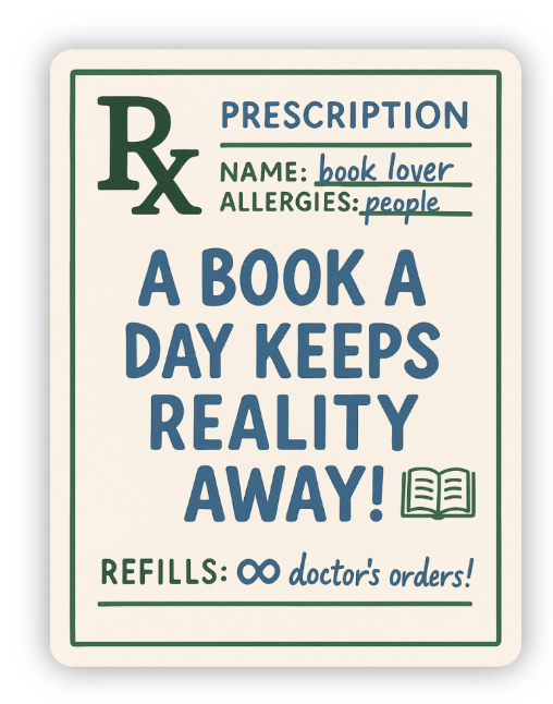 inviting affairs paperie - Book Prescription Sticker – Book RX Vinyl for Readers & Book