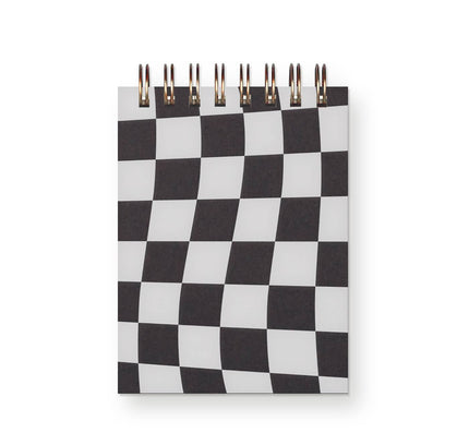 Ruff House Print Shop - Checkerboard Mini Jotter Notebook in Peppercorn