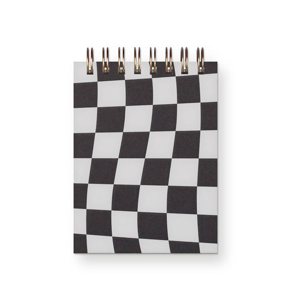 Ruff House Print Shop - Checkerboard Mini Jotter Notebook in Peppercorn