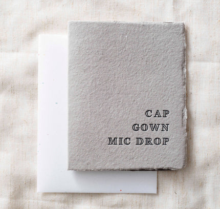Paper Baristas - Cap. Gown. Mic Drop. | Congratulate Graduation Card