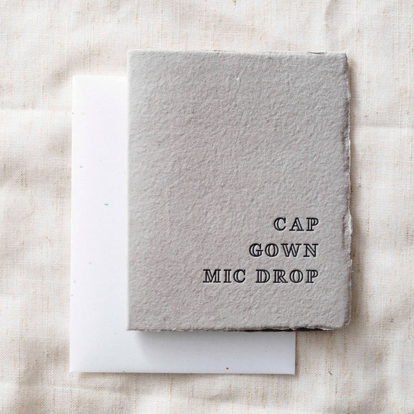 Paper Baristas - Cap. Gown. Mic Drop. | Congratulate Graduation Card
