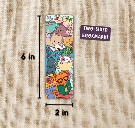 Wildly Enough - Reading Cat Pile Bookmark