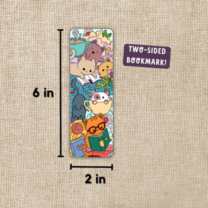 Wildly Enough - Reading Cat Pile Bookmark