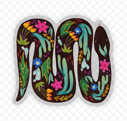 Big Moods - Desert Landscape On Black Snake Sticker - Clear