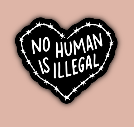 Indigo Maiden - No Human is Illegal Pro-Immigration Social Justice Sticker